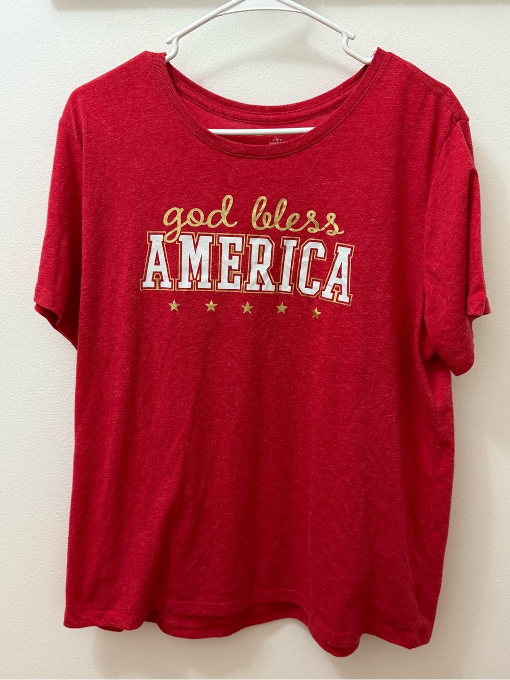 Red 'God Bless America' Graphic Tee